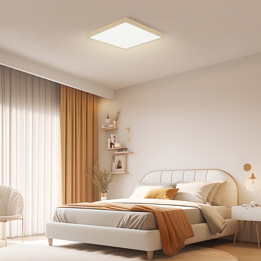 Brilagi - FRAME SMART Lampada da soffitto LED dimmerabile per bagno 50W/230V 60x60 cm 3000-6000K IP44 Beige + Telecomando