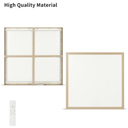 Brilagi - FRAME SMART Lampada da soffitto LED dimmerabile per bagno 50W/230V 60x60 cm 3000-6000K IP44 Beige + Telecomando