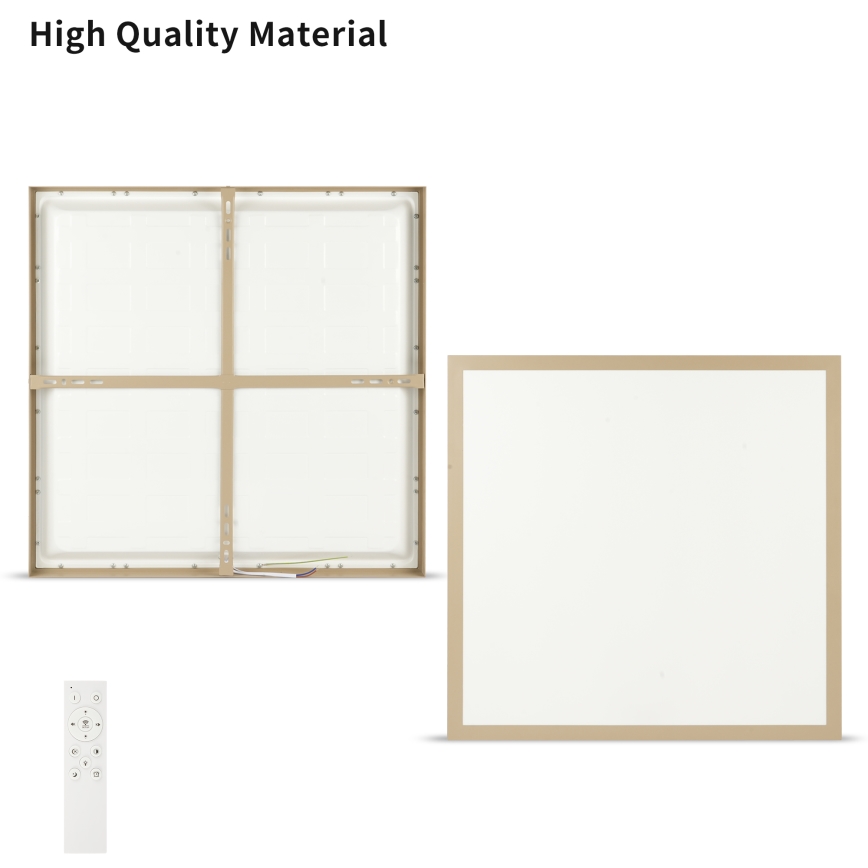 Brilagi - FRAME SMART Lampada da soffitto LED dimmerabile per bagno 50W/230V 60x60 cm 3000-6000K IP44 Beige + Telecomando