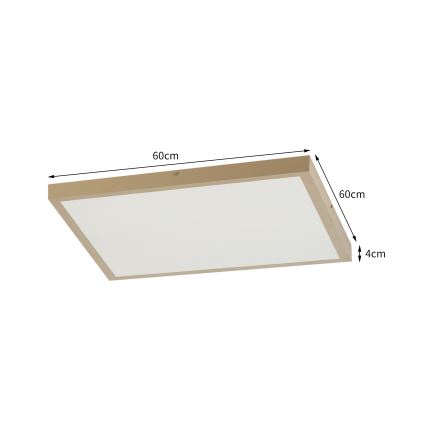 Brilagi - FRAME SMART Lampada da soffitto LED dimmerabile per bagno 50W/230V 60x60 cm 3000-6000K IP44 Beige + Telecomando