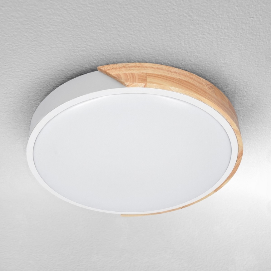 Brilagi - Plafoniera LED dimmerabile PILANA LED/48W/230V rovere/bianco Ø 40 cm + telecomando