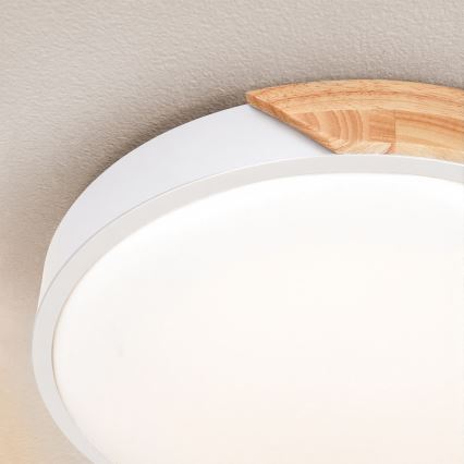 Brilagi - Plafoniera LED dimmerabile PILANA LED/48W/230V rovere/bianco Ø 40 cm + telecomando