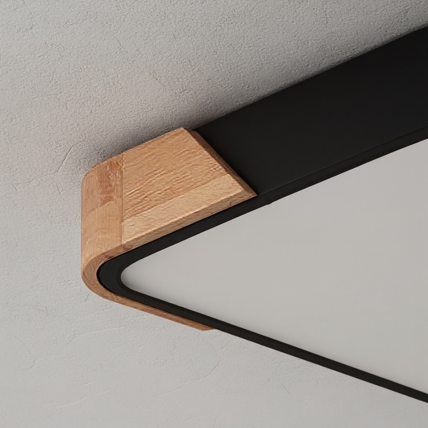 Brilagi - Plafoniera LED dimmerabile PILANA LED/48W/230V 3000-6500K rovere/nero 42x42 cm + telecomando