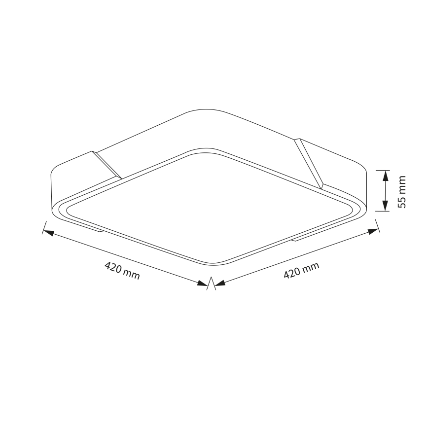 Brilagi - Plafoniera LED dimmerabile PILANA LED/48W/230V 3000-6500K rovere/nero 42x42 cm + telecomando