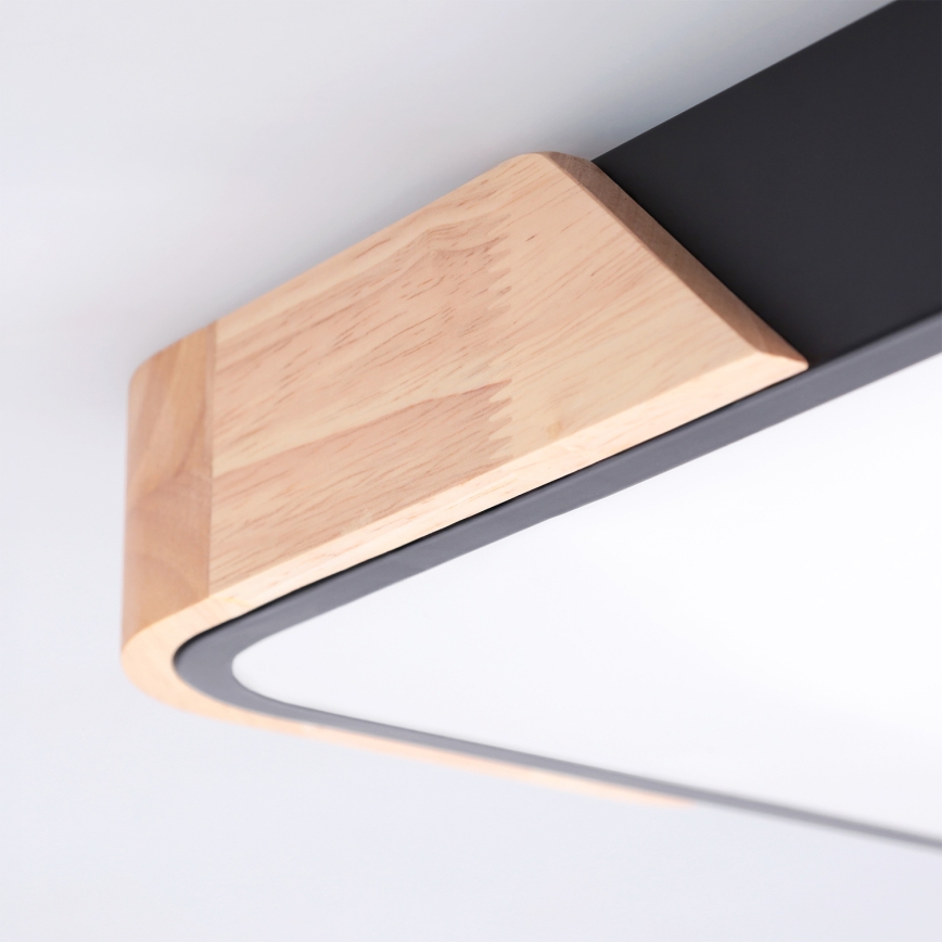 Brilagi - Plafoniera LED dimmerabile PILANA LED/48W/230V 3000-6500K rovere/nero 42x42 cm + telecomando