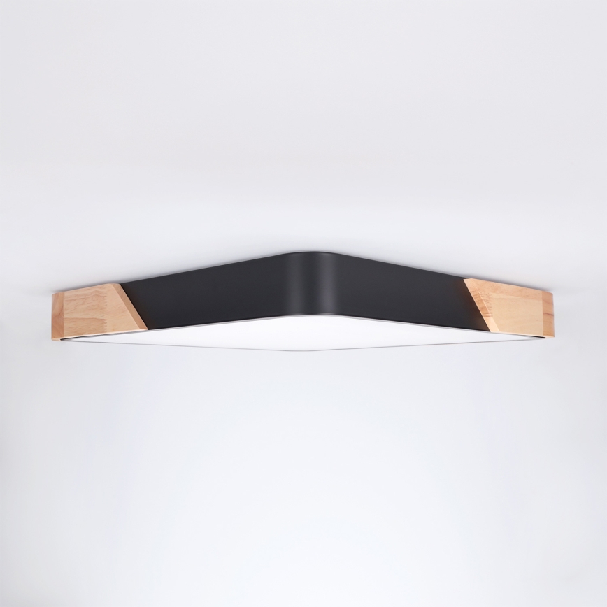 Brilagi - Plafoniera LED dimmerabile PILANA LED/48W/230V 3000-6500K rovere/nero 42x42 cm + telecomando