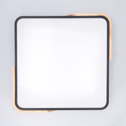 Brilagi - Plafoniera LED dimmerabile PILANA LED/48W/230V 3000-6500K rovere/nero 42x42 cm + telecomando