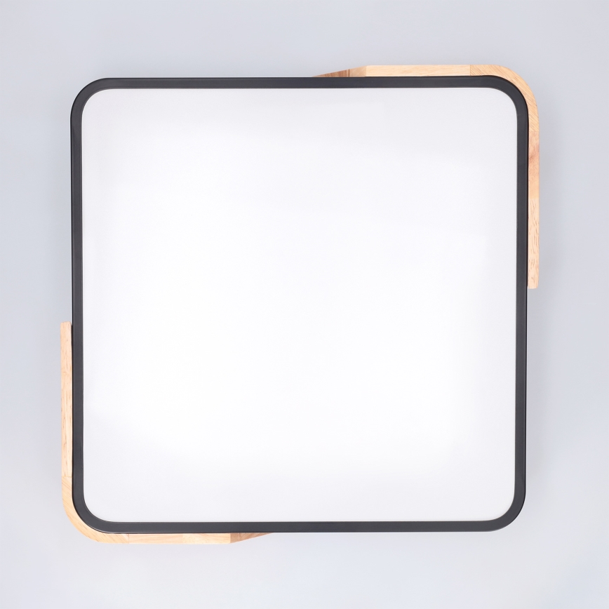 Brilagi - Plafoniera LED dimmerabile PILANA LED/48W/230V 3000-6500K rovere/nero 42x42 cm + telecomando
