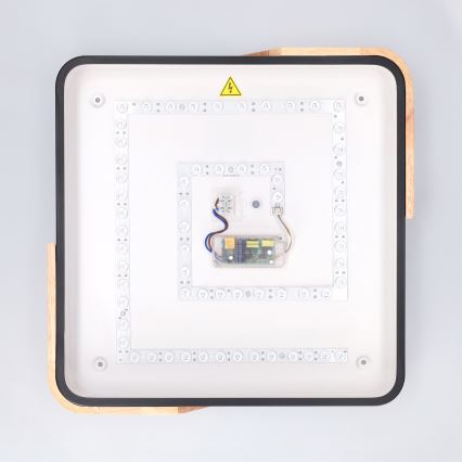 Brilagi - Plafoniera LED dimmerabile PILANA LED/48W/230V 3000-6500K rovere/nero 42x42 cm + telecomando