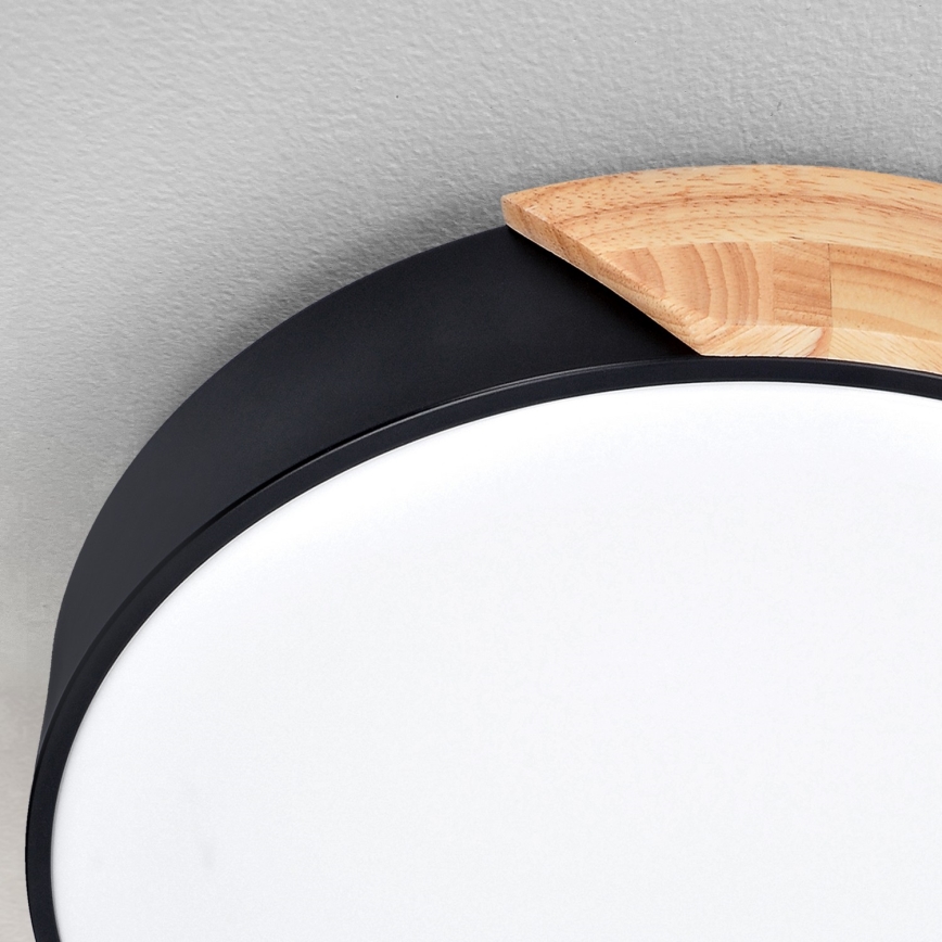 Brilagi - Plafoniera LED dimmerabile PILANA LED/60W/230V 3000-6500K rovere/nero diam. 58,5 cm + telecomando