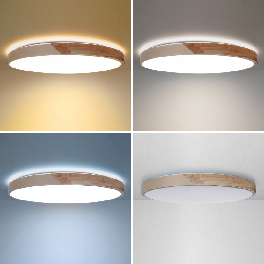 BRILAGI - Plafoniera LED dimmerabile PILANA LED/72W/230V 3000-6500K rovere/beige Ø 80 cm + telecomando