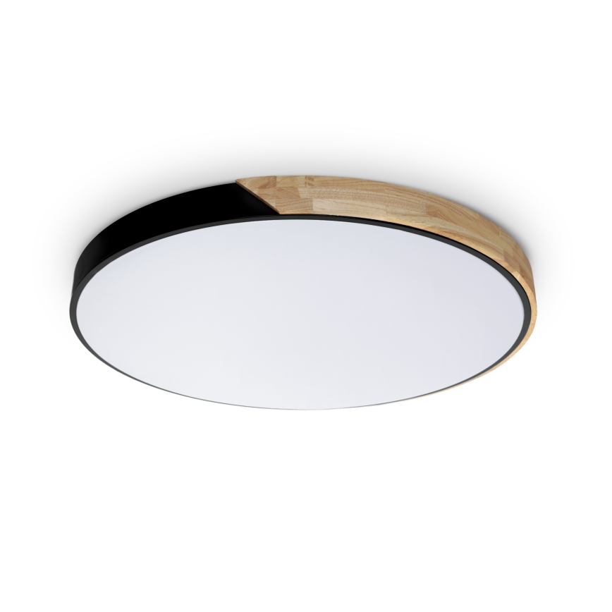 Brilagi - Plafoniera dimmerabile a LED PILANA LED/72W/230V 3000-6500K rovere/nero Ø 80 cm + telecomando
