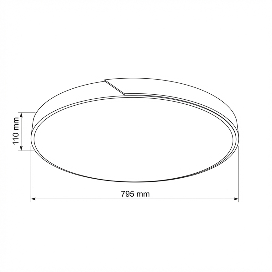 Brilagi - Plafoniera dimmerabile a LED PILANA LED/72W/230V 3000-6500K rovere/nero Ø 80 cm + telecomando