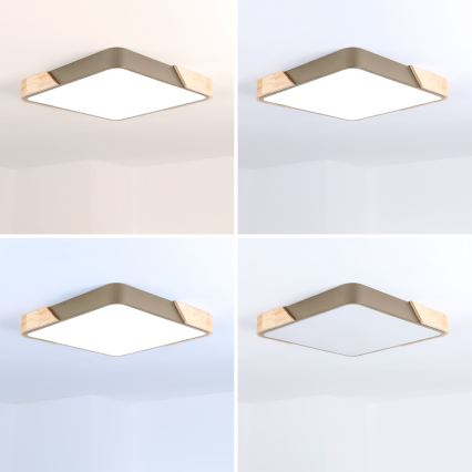 BRILAGI - Plafoniera LED dimmerabile PILANA SQUARE LED/48W/230V 3000-6500K rovere/beige 42x42 cm + telecomando