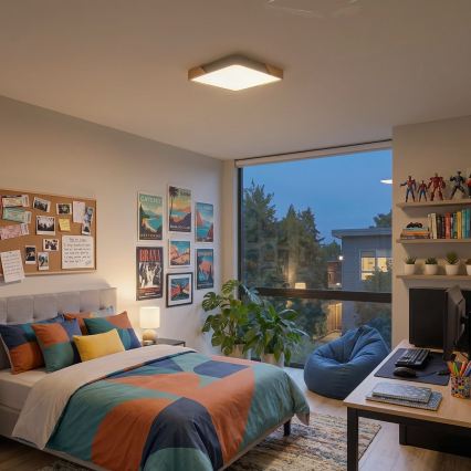 BRILAGI - Plafoniera LED dimmerabile PILANA SQUARE LED/48W/230V 3000-6500K rovere/beige 42x42 cm + telecomando