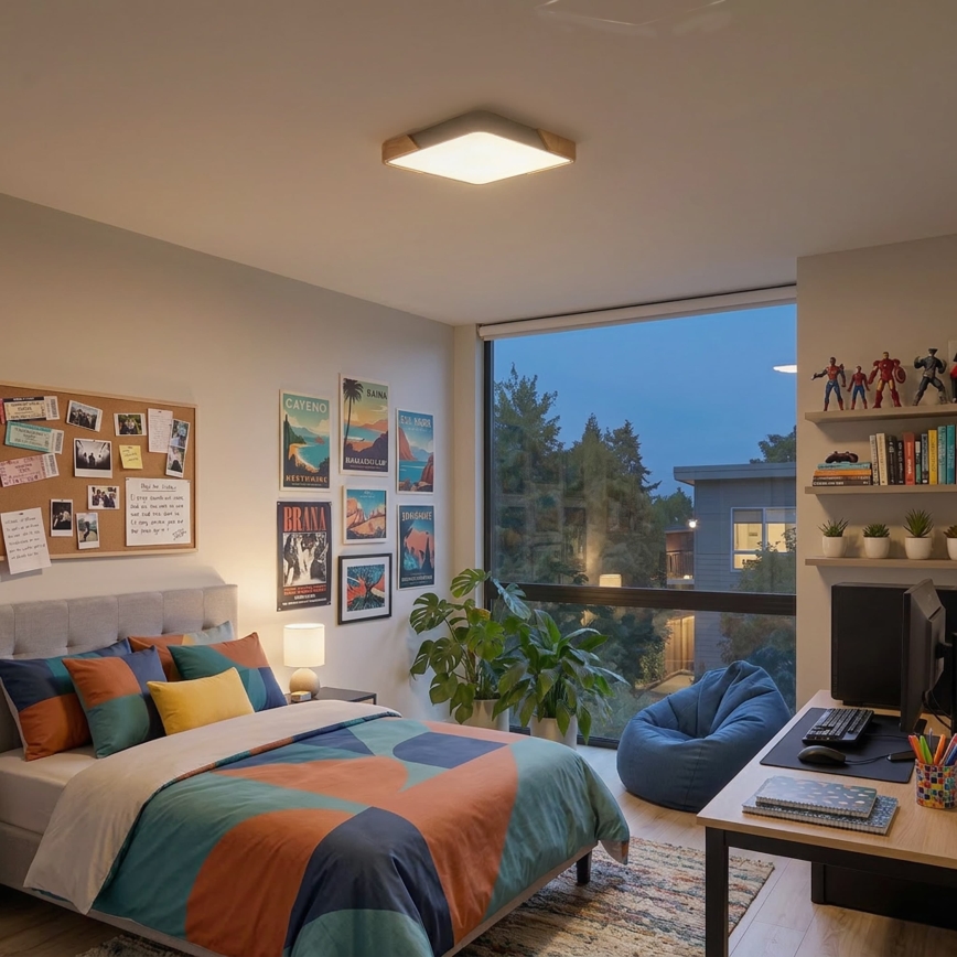 BRILAGI - Plafoniera LED dimmerabile PILANA SQUARE LED/48W/230V 3000-6500K rovere/beige 42x42 cm + telecomando