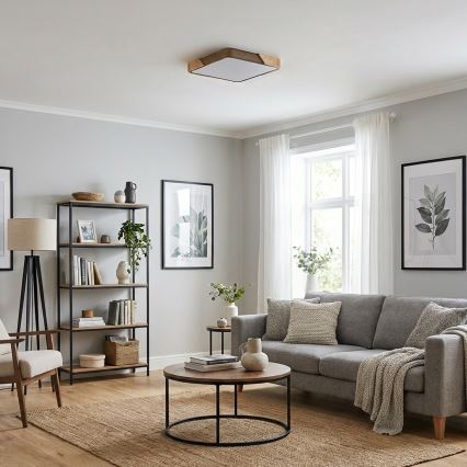 BRILAGI - Plafoniera LED dimmerabile PILANA SQUARE LED/48W/230V 3000-6500K rovere/beige 42x42 cm + telecomando