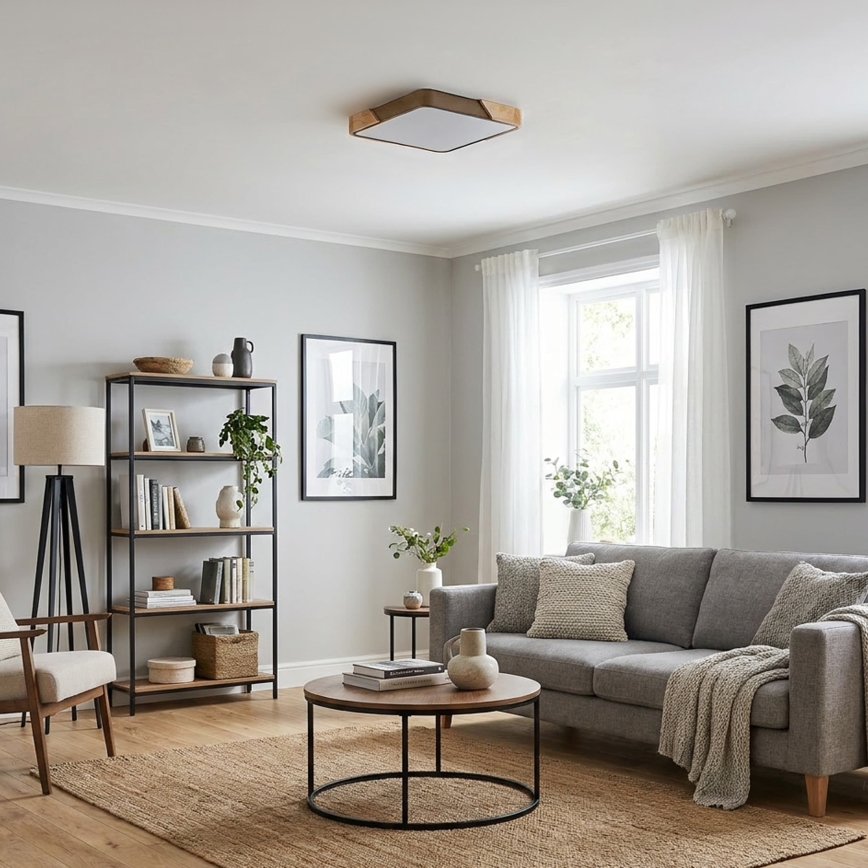 BRILAGI - Plafoniera LED dimmerabile PILANA SQUARE LED/48W/230V 3000-6500K rovere/beige 42x42 cm + telecomando