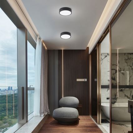 Brilagi - Plafoniera LED dimmerabile POOL LED/18W/230V 3000-6000K 20 cm nera + telecomando