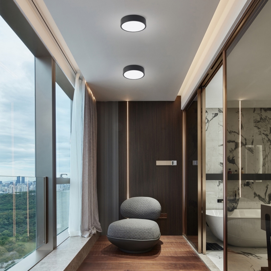 Brilagi - Plafoniera LED dimmerabile POOL LED/18W/230V 3000-6000K 20 cm nera + telecomando