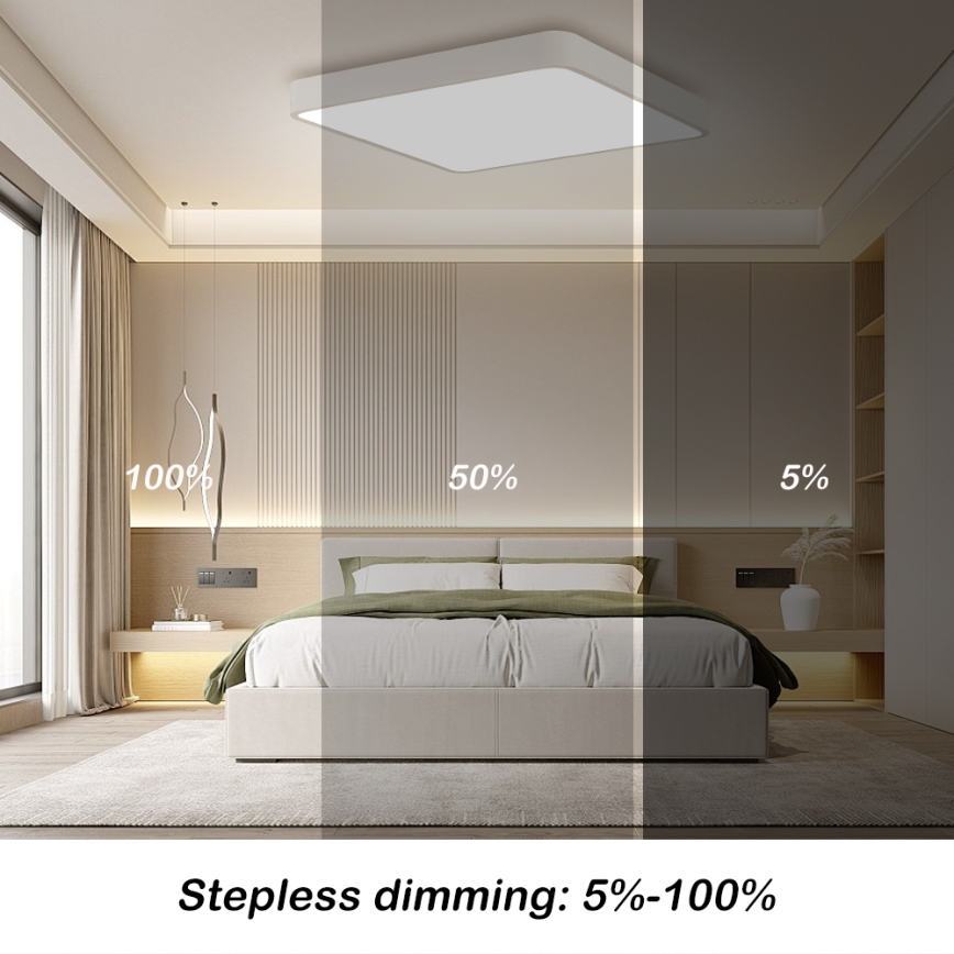 Brilagi - Lampada da soffitto dimmerabile a LED POOL LED/36W/230V 3000-6000K 40x40 cm bianco + telecomando
