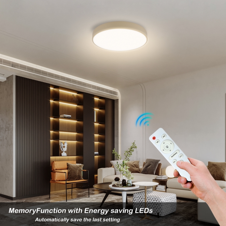 Brilagi - Plafoniera dimmerabile a LED POOL LED/48W/230V 3000-6000K Ø 40 cm beige + telecomando