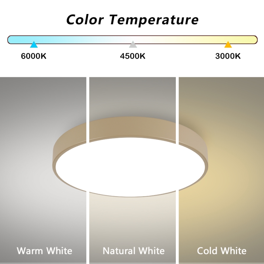 Brilagi - Plafoniera dimmerabile a LED POOL LED/60W/230V 3000-6000K diametro 60 cm beige + telecomando