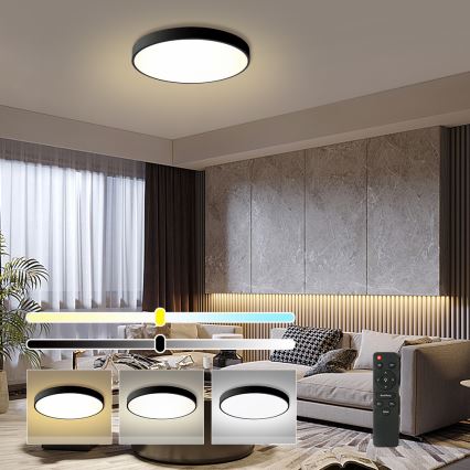 Brilagi - Plafoniera LED dimmerabile POOL LED/60W/230V 3000-6000K Ø 60 cm nera + telecomando