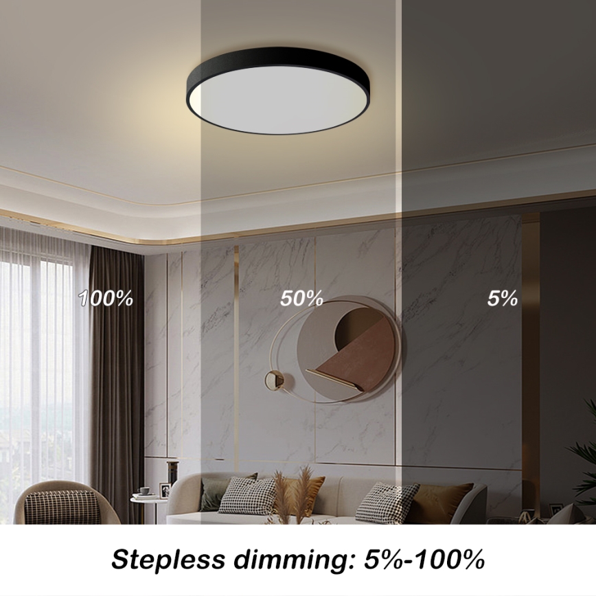 Brilagi - Plafoniera LED dimmerabile POOL LED/60W/230V 3000-6000K Ø 60 cm nera + telecomando