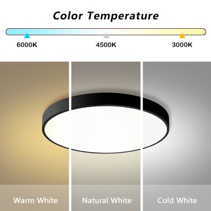 Brilagi - Plafoniera LED dimmerabile POOL LED/60W/230V 3000-6000K Ø 60 cm nera + telecomando