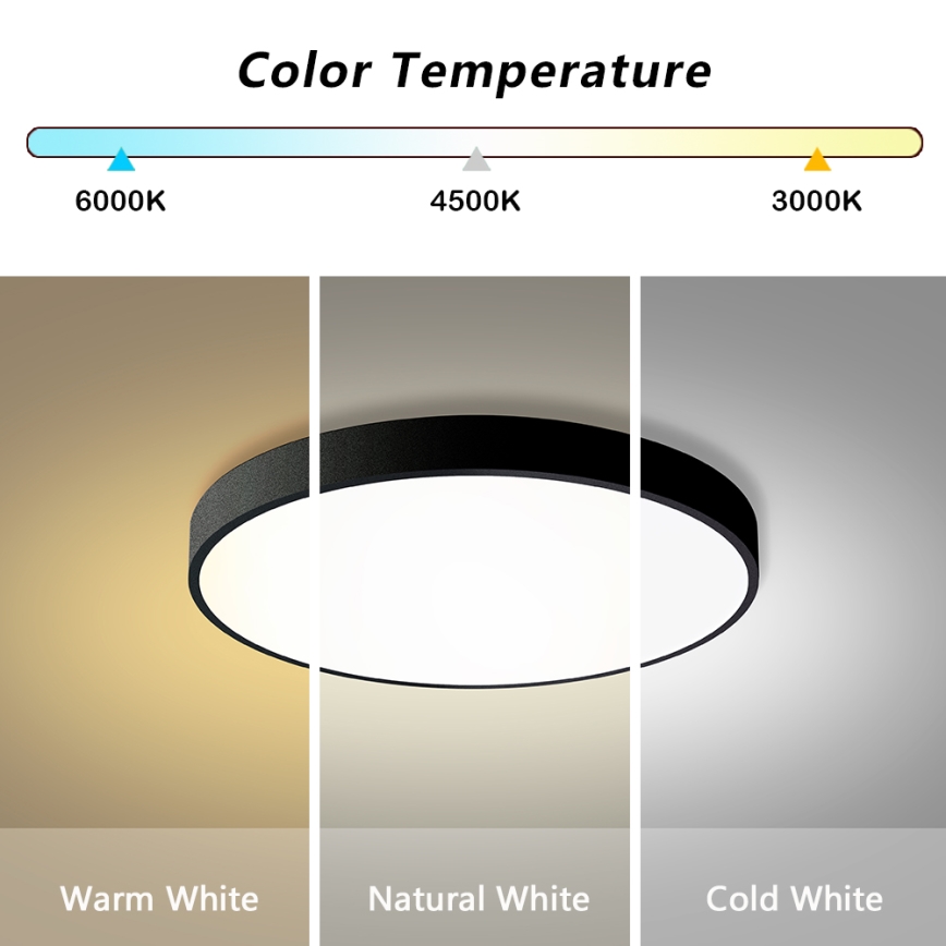 Brilagi - Plafoniera LED dimmerabile POOL LED/60W/230V 3000-6000K Ø 60 cm nera + telecomando