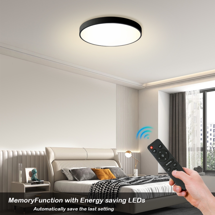 Brilagi - Plafoniera LED dimmerabile POOL LED/60W/230V 3000-6000K Ø 60 cm nera + telecomando
