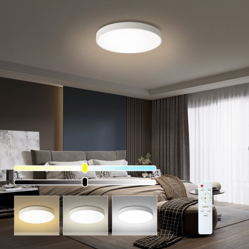 Brilagi - Plafoniera LED dimmerabile POOL LED/60W/230V 3000-6000K Ø 60 cm bianca + telecomando