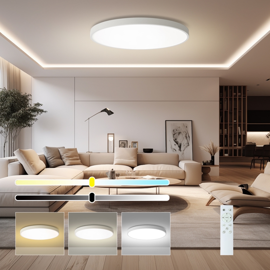 Brilagi - Plafoniera LED dimmerabile POOL SMART LED/128W/230V 3000-6000K Ø 100 cm Wi-Fi Tuya bianco + telecomando