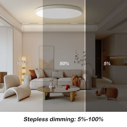 Brilagi - Plafoniera LED dimmerabile POOL SMART LED/128W/230V 3000-6000K Ø 100 cm Wi-Fi Tuya bianco + telecomando