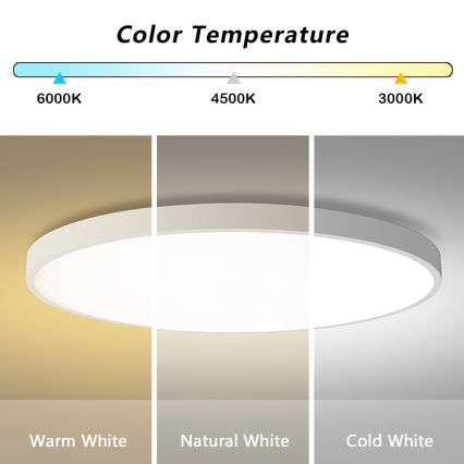 Brilagi - Plafoniera LED dimmerabile POOL SMART LED/128W/230V 3000-6000K Ø 100 cm Wi-Fi Tuya bianco + telecomando