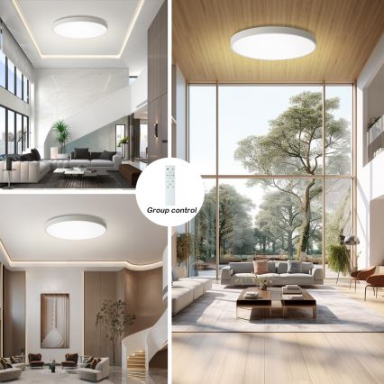 Brilagi - Plafoniera LED dimmerabile POOL SMART LED/128W/230V 3000-6000K Ø 100 cm Wi-Fi Tuya bianco + telecomando