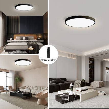 Brilagi - Lampada da soffitto dimmerabile a LED POOL SMART LED/180W/230V 3000-6000K Ø 120 cm Wi-Fi Tuya nero + telecomando