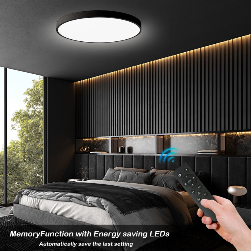 Brilagi - Lampada da soffitto dimmerabile a LED POOL SMART LED/180W/230V 3000-6000K Ø 120 cm Wi-Fi Tuya nero + telecomando