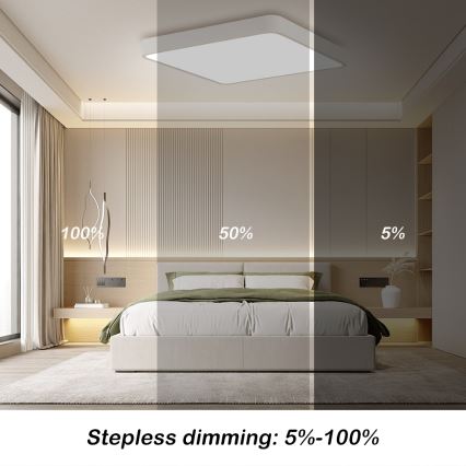 Brilagi - Lampada da soffitto dimmerabile a LED POOL SQUARE LED/36W/230V 3000-6000K 40x40 cm bianco + telecomando