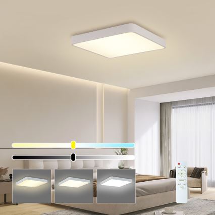 Brilagi - Lampada da soffitto dimmerabile a LED POOL SQUARE LED/48W/230V 3000-6000K 50x50 cm bianco + telecomando