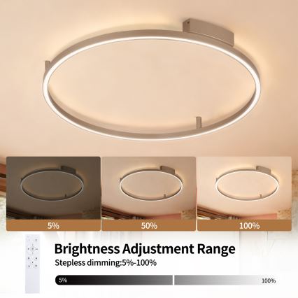 BRILAGI - Plafoniera LED dimmerabile PORTOFINO LED/60W/230V 3000-6000K Ø 80 cm beige + telecomando