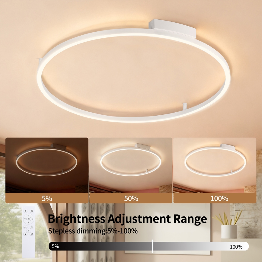 Brilagi - Plafoniera LED dimmerabile PORTOFINO LED/60W/230V 3000-6000K Ø 80 cm bianca + telecomando