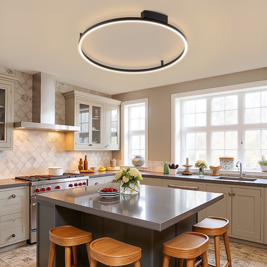 Brilagi - Plafoniera LED dimmerabile PORTOFINO LED/60W/230V 3000-6000K Ø 80 cm nera + telecomando