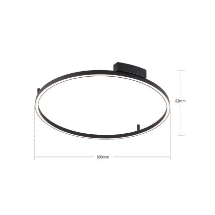 Brilagi - Plafoniera LED dimmerabile PORTOFINO LED/60W/230V 3000-6000K Ø 80 cm nera + telecomando