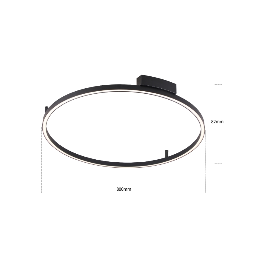 Brilagi - Plafoniera LED dimmerabile PORTOFINO LED/60W/230V 3000-6000K Ø 80 cm nera + telecomando