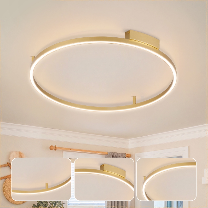 Brilagi - Plafoniera LED dimmerabile PORTOFINO LED/60W/230V 3000-6000K Ø 80 cm dorata + telecomando