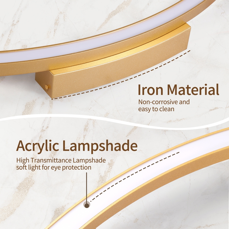 Brilagi - Plafoniera dimmerabile a LED PORTOFINO LED/85W/230V 3000-6000K Ø 120 cm dorata + telecomando