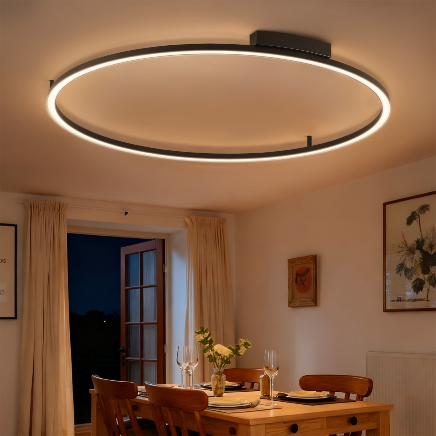 Brilagi - Plafoniera dimmerabile a LED PORTOFINO LED/85W/230V 3000-6000K Ø 120 cm nera + telecomando
