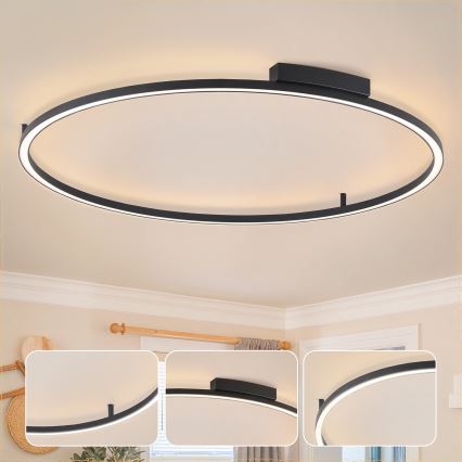 Brilagi - Plafoniera dimmerabile a LED PORTOFINO LED/85W/230V 3000-6000K Ø 120 cm nera + telecomando
